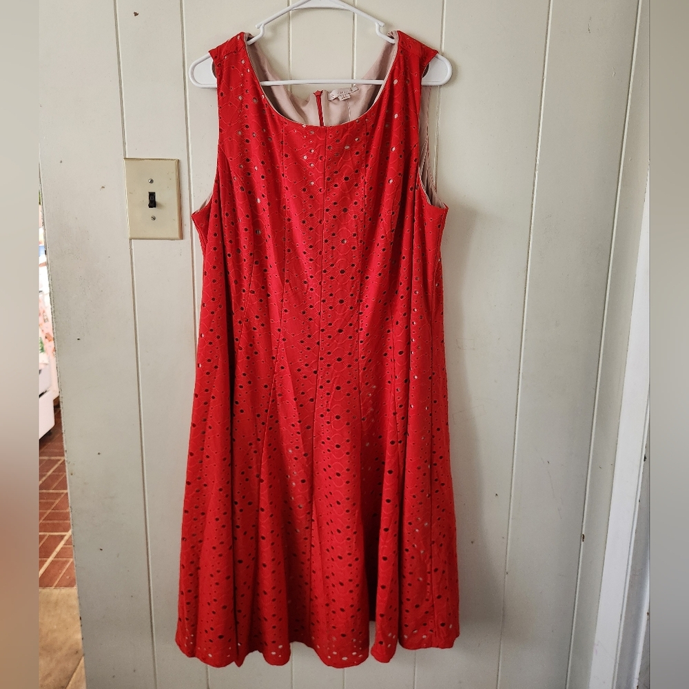 NWT Dress Barn Red Sleeveless Midi Dress Size 20